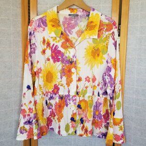 Habitat Sunflower Flounce Jacket Blazer in Yellow Size XL